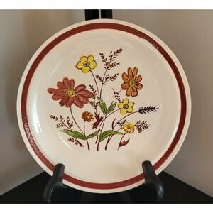 Vintage Hand-painted Lunastone Salad Plates #1527 Forest Flowers (3 Set) 7.5"